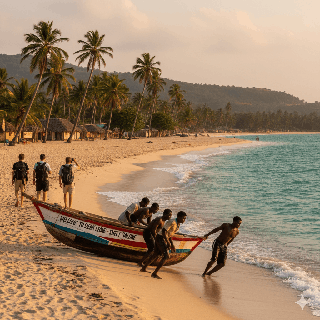 Boot Meer Strand Touristen Sierra Leone Reisetipps